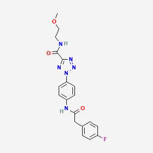 2-(4-(2-(4-fluorophenyl)acetamido)phenyl)-N-(2-methoxyethyl)-2H-tetrazole-5-carboxamide