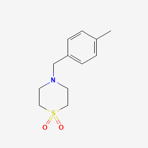 molecular formula C12H17NO2S B2961291 4-[(4-甲基苯基)甲基]-1,4-噻嗪烷 1,1-二氧化物 CAS No. 477858-35-8