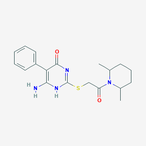 6-amino-2-[2-(2,6-dimethylpiperidin-1-yl)-2-oxoethyl]sulfanyl-5-phenyl-1H-pyrimidin-4-one