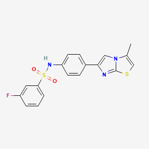 3-fluoro-N-(4-(3-methylimidazo[2,1-b]thiazol-6-yl)phenyl)benzenesulfonamide