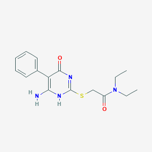 molecular formula C16H20N4O2S B296131 2-[(6-amino-4-oxo-5-phenyl-1H-pyrimidin-2-yl)sulfanyl]-N,N-diethylacetamide 