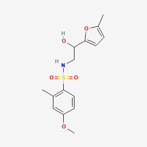 molecular formula C15H19NO5S B2961338 N-(2-羟基-2-(5-甲基呋喃-2-基)乙基)-4-甲氧基-2-甲基苯磺酰胺 CAS No. 1226447-59-1