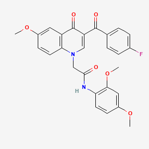 N-(2,4-dimethoxyphenyl)-2-[3-(4-fluorobenzoyl)-6-methoxy-4-oxoquinolin-1-yl]acetamide