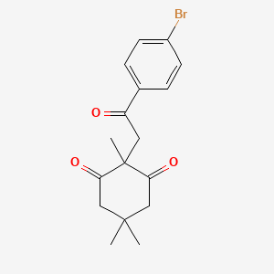 molecular formula C17H19BrO3 B2961344 2-(2-(4-Bromophenyl)-2-oxoethyl)-2,5,5-trimethylcyclohexane-1,3-dione CAS No. 112404-30-5