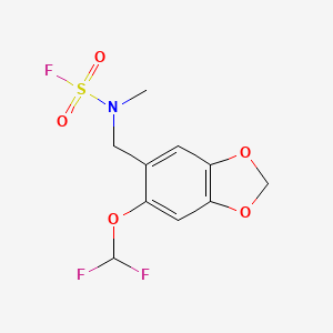 molecular formula C10H10F3NO5S B2961345 N-[[6-(Difluoromethoxy)-1,3-benzodioxol-5-yl]methyl]-N-methylsulfamoyl fluoride CAS No. 2411302-66-2