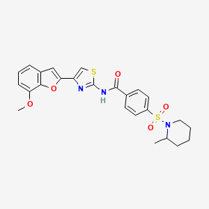 N-(4-(7-methoxybenzofuran-2-yl)thiazol-2-yl)-4-((2-methylpiperidin-1-yl)sulfonyl)benzamide