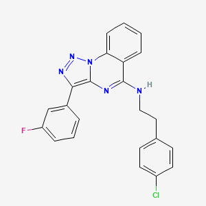 molecular formula C23H17ClFN5 B2961350 N-[2-(4-chlorophenyl)ethyl]-3-(3-fluorophenyl)triazolo[1,5-a]quinazolin-5-amine CAS No. 866847-12-3