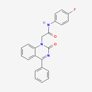 molecular formula C22H16FN3O2 B2961370 N-(4-氟苯基)-2-(2-氧代-4-苯基喹唑啉-1(2H)-基)乙酰胺 CAS No. 932320-72-4