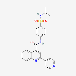 molecular formula C24H22N4O3S B2961374 N-(4-(N-isopropylsulfamoyl)phenyl)-2-(pyridin-4-yl)quinoline-4-carboxamide CAS No. 879920-86-2
