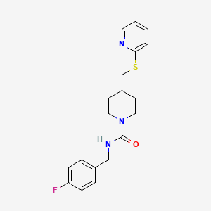 N-(4-fluorobenzyl)-4-((pyridin-2-ylthio)methyl)piperidine-1-carboxamide