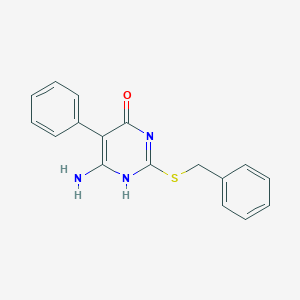 molecular formula C17H15N3OS B296139 6-amino-2-benzylsulfanyl-5-phenyl-1H-pyrimidin-4-one 