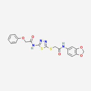 N-(benzo[d][1,3]dioxol-5-yl)-2-((5-(2-phenoxyacetamido)-1,3,4-thiadiazol-2-yl)thio)acetamide