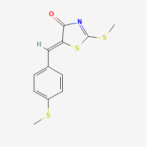 molecular formula C12H11NOS3 B2961402 2-(甲硫基)-5-{(Z)-[4-(甲硫基)苯基]亚甲基}-1,3-噻唑-4-酮 CAS No. 866040-93-9