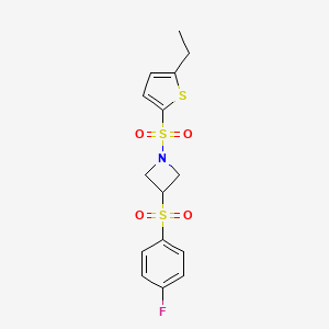1-((5-Ethylthiophen-2-yl)sulfonyl)-3-((4-fluorophenyl)sulfonyl)azetidine