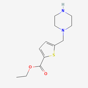 molecular formula C12H18N2O2S B2961407 Ethyl 5-(piperazin-1-ylmethyl)thiophene-2-carboxylate CAS No. 2248346-37-2