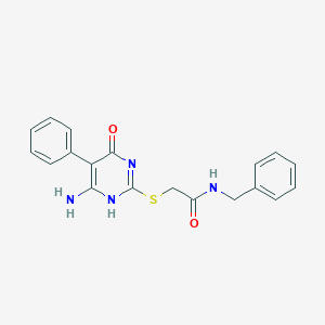 molecular formula C19H18N4O2S B296141 2-[(6-amino-4-oxo-5-phenyl-1H-pyrimidin-2-yl)sulfanyl]-N-benzylacetamide 