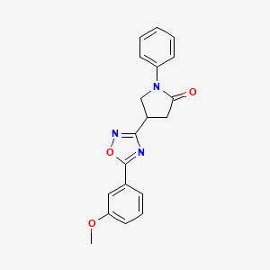 molecular formula C19H17N3O3 B2961412 4-[5-(3-Methoxyphenyl)-1,2,4-oxadiazol-3-yl]-1-phenylpyrrolidin-2-one CAS No. 1171415-04-5