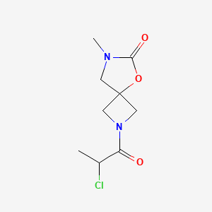 molecular formula C9H13ClN2O3 B2961414 2-(2-Chloropropanoyl)-7-methyl-5-oxa-2,7-diazaspiro[3.4]octan-6-one CAS No. 2411246-44-9