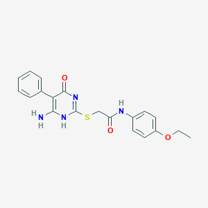molecular formula C20H20N4O3S B296142 2-[(6-amino-4-oxo-5-phenyl-1H-pyrimidin-2-yl)sulfanyl]-N-(4-ethoxyphenyl)acetamide 