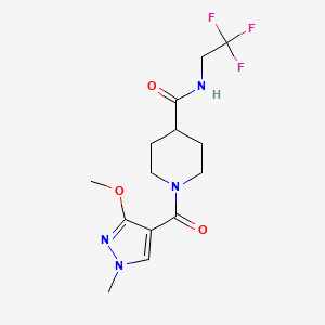 1-(3-methoxy-1-methyl-1H-pyrazole-4-carbonyl)-N-(2,2,2-trifluoroethyl)piperidine-4-carboxamide