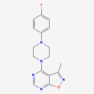 molecular formula C16H16FN5O B2961423 4-[4-(4-Fluorophenyl)piperazino]-3-methylisoxazolo[5,4-d]pyrimidine CAS No. 478062-74-7