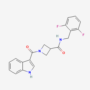 molecular formula C20H17F2N3O2 B2961429 N-(2,6-difluorobenzyl)-1-(1H-indole-3-carbonyl)azetidine-3-carboxamide CAS No. 1396845-51-4
