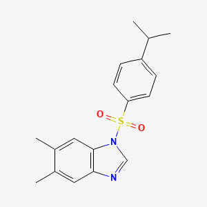 molecular formula C18H20N2O2S B2961433 1-((4-isopropylphenyl)sulfonyl)-5,6-dimethyl-1H-benzo[d]imidazole CAS No. 326885-63-6