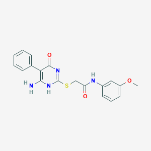 molecular formula C19H18N4O3S B296144 2-[(6-amino-4-oxo-5-phenyl-1H-pyrimidin-2-yl)sulfanyl]-N-(3-methoxyphenyl)acetamide 
