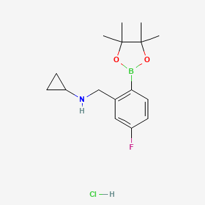 4-Fluoro-2-(N-cyclopropylaminomethyl)phenylboronic acid pinacol ester, hcl