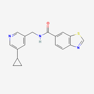 molecular formula C17H15N3OS B2961445 N-((5-cyclopropylpyridin-3-yl)methyl)benzo[d]thiazole-6-carboxamide CAS No. 2034207-91-3