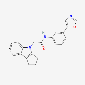 molecular formula C22H19N3O2 B2961449 2-(2,3-二氢环戊[b]吲哚-4(1H)-基)-N-(3-(恶唑-5-基)苯基)乙酰胺 CAS No. 1203079-06-4