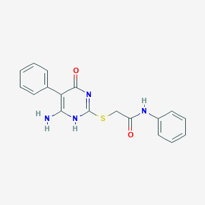 molecular formula C18H16N4O2S B296146 2-[(6-amino-4-oxo-5-phenyl-1H-pyrimidin-2-yl)sulfanyl]-N-phenylacetamide 