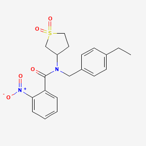 molecular formula C20H22N2O5S B2961460 N-(1,1-二氧代四氢噻吩-3-基)-N-(4-乙基苄基)-2-硝基苯甲酰胺 CAS No. 620563-40-8