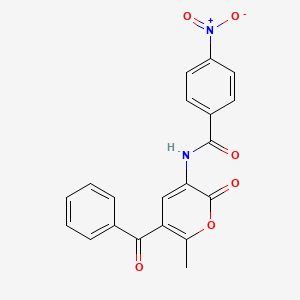 molecular formula C20H14N2O6 B2961475 N-(5-benzoyl-6-methyl-2-oxo-2H-pyran-3-yl)-4-nitrobenzenecarboxamide CAS No. 338418-36-3