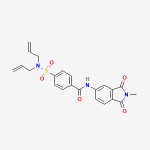 molecular formula C22H21N3O5S B2961477 4-(N,N-diallylsulfamoyl)-N-(2-methyl-1,3-dioxoisoindolin-5-yl)benzamide CAS No. 476642-25-8