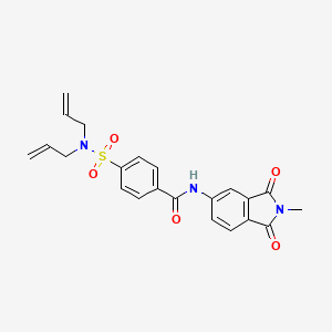 molecular formula C22H21N3O5S B2961477 4-(N,N-二烯丙基磺酰氨基)-N-(2-甲基-1,3-二氧代异吲哚啉-5-基)苯甲酰胺 CAS No. 476642-25-8