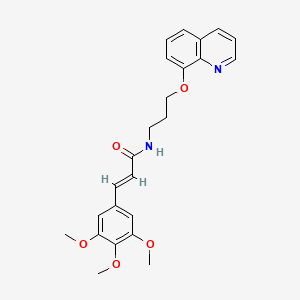 molecular formula C24H26N2O5 B2961483 (E)-N-(3-(quinolin-8-yloxy)propyl)-3-(3,4,5-trimethoxyphenyl)acrylamide CAS No. 1207061-84-4