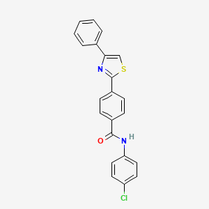 molecular formula C22H15ClN2OS B2961486 N-(4-氯苯基)-4-(4-苯基-1,3-噻唑-2-基)苯甲酰胺 CAS No. 321429-83-8