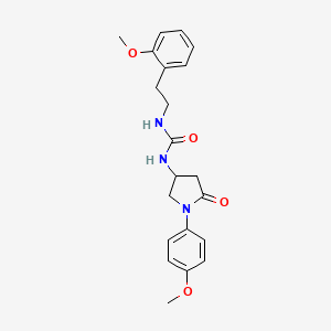 molecular formula C21H25N3O4 B2961491 1-(2-甲氧基苯乙基)-3-(1-(4-甲氧基苯基)-5-氧代吡咯啉-3-基)脲 CAS No. 894028-63-8