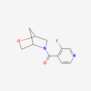 molecular formula C11H11FN2O2 B2961494 2-氧杂-5-氮杂双环[2.2.1]庚烷-5-基(3-氟吡啶-4-基)甲酮 CAS No. 1852251-62-7