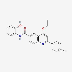 molecular formula C25H22N2O3 B2961498 4-乙氧基-N-(2-羟基苯基)-2-(4-甲基苯基)喹啉-6-甲酰胺 CAS No. 1114887-06-7