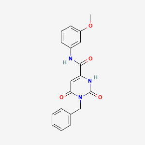 molecular formula C19H17N3O4 B2961502 1-苄基-6-羟基-N-(3-甲氧基苯基)-2-氧代-1,2-二氢-4-嘧啶甲酰胺 CAS No. 338412-64-9