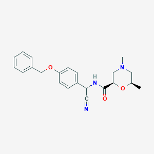 molecular formula C22H25N3O3 B2961505 (2R,6R)-N-[Cyano-(4-phenylmethoxyphenyl)methyl]-4,6-dimethylmorpholine-2-carboxamide CAS No. 2248622-58-2