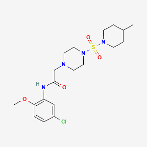 N-(5-chloro-2-methoxyphenyl)-2-[4-(4-methylpiperidin-1-yl)sulfonylpiperazin-1-yl]acetamide