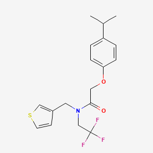 molecular formula C18H20F3NO2S B2961509 2-(4-异丙基苯氧基)-N-(噻吩-3-基甲基)-N-(2,2,2-三氟乙基)乙酰胺 CAS No. 1234870-06-4
