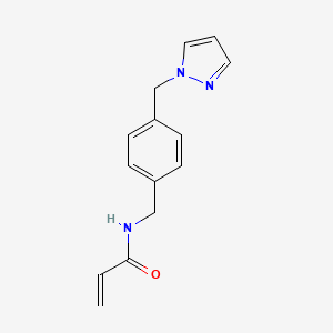 molecular formula C14H15N3O B2961516 N-({4-[(1H-pyrazol-1-yl)methyl]phenyl}methyl)prop-2-enamide CAS No. 2094328-39-7