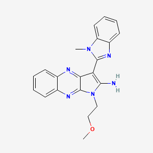 molecular formula C21H20N6O B2961518 1-(2-methoxyethyl)-3-(1-methyl-1H-benzo[d]imidazol-2-yl)-1H-pyrrolo[2,3-b]quinoxalin-2-amine CAS No. 883964-90-7