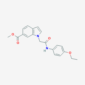 molecular formula C20H20N2O4 B296152 methyl 1-[2-(4-ethoxyanilino)-2-oxoethyl]-1H-indole-6-carboxylate 