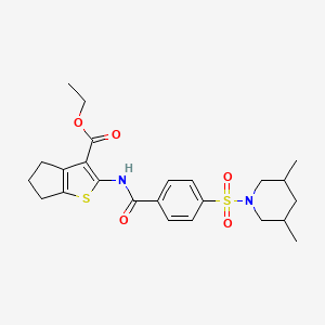 ethyl 2-(4-((3,5-dimethylpiperidin-1-yl)sulfonyl)benzamido)-5,6-dihydro-4H-cyclopenta[b]thiophene-3-carboxylate