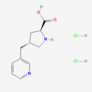 molecular formula C11H16Cl2N2O2 B2961527 (2S,4R)-4-(pyridin-3-ylmethyl)pyrrolidine-2-carboxylic acid dihydrochloride CAS No. 1049754-12-2